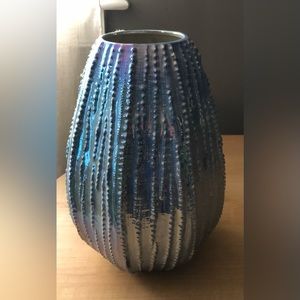 Iridescent blue vase